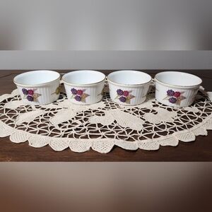 Vintage Royal Worcester Evesham Ramekins Set of 4 Made in England Fine Porcelain